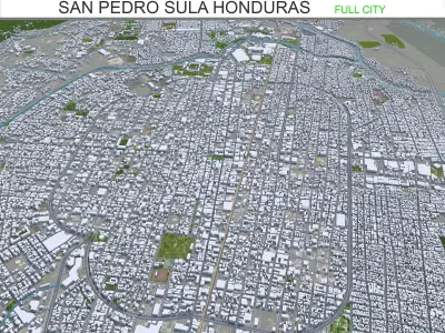 San Pedro Sula Honduras 25km Low-poly 3D model