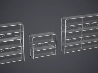 Metal Shelf - PBR Texture Low-poly 3D model