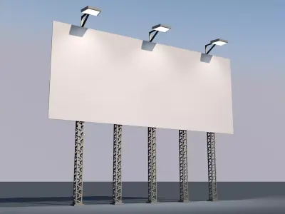 Billboard with lights Low-poly 3D model