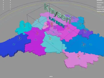 Kayseri  Central Anatolia Region  Turkey map region geography 3D model