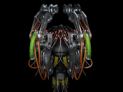 Cyborg Robot Low-poly 3D model
