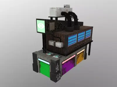 Cyberpunk City - Building 8 Low-poly 3D model