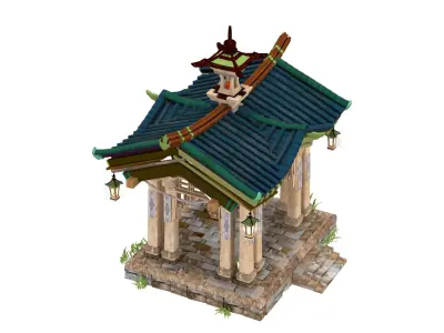 Japanese Pagoda 3D model  high-poly 3D model