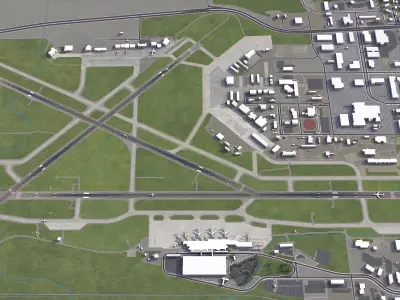 Madison - Dane County Airport - MSN Low-poly 3D model