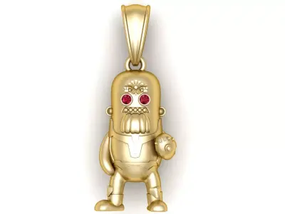 futuristic robot inspired pendant  3D print model