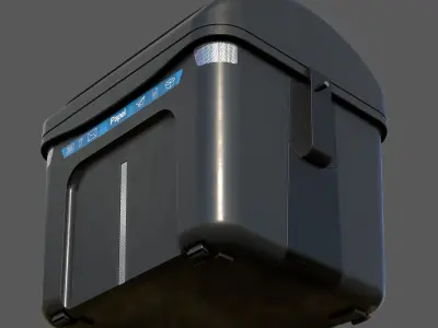 Spanish Blue Paper Recycling Bin Urban Street Container  3D model