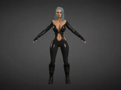 Leather Girl  Low-poly 3D model