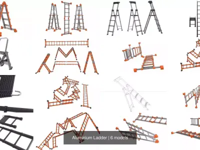 Aluminium Ladder 3D Model Pack