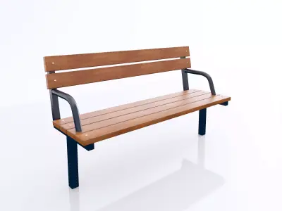 3d Bench wooden park 3D model