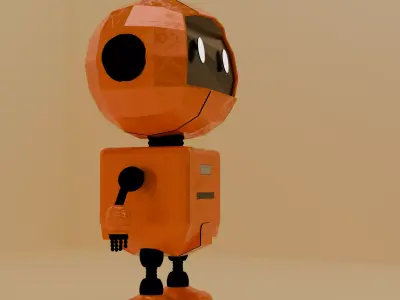 Cute Low Poly Robot 3D Model  Game Ready Character Low-poly 3D model