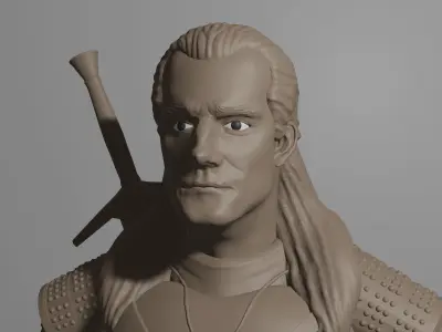 THE WITCHER man holding sword 3D print model