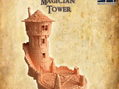 Abandoned Magician Tower Tabletop Terrain 28 MM 3D print model
