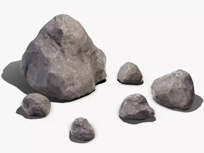 Rock Collection PBR rocks Low-poly 3D model