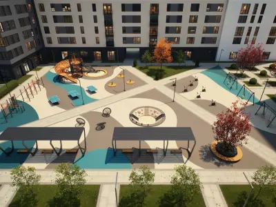 Apartment Complex - Archviz and Game Environment Low-poly 3D model
