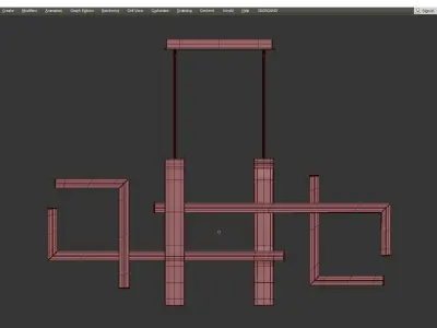 Jackal LED Linear Suspension Light Low-poly 3D model