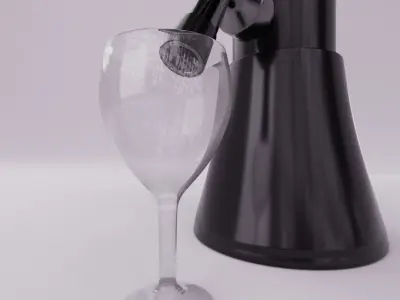 Simpel Beverage Tower and Glass 3D model