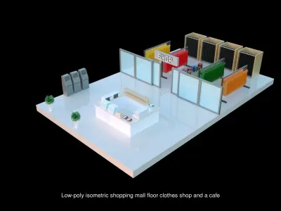 Shopping mall floors 3D Model Pack