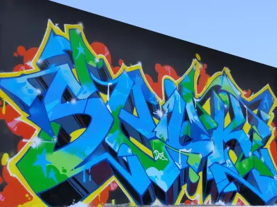 Graffiti wall XIX 3D model