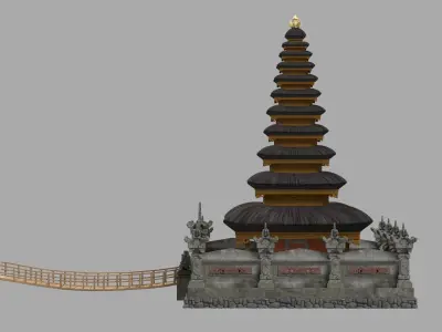Pura Jati Batur Sacred Temple Structure Prop 3D model