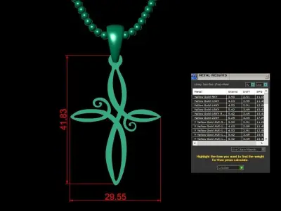 Light Gold Cross New Design  CP 58 3D print model