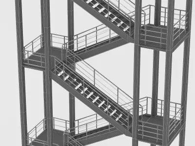 stairs metal staircase 3D model