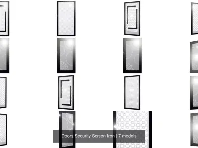 Doors Security Screen Iron 3D Model Pack