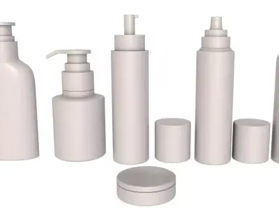 Cosmetic containers collection 2 3D model