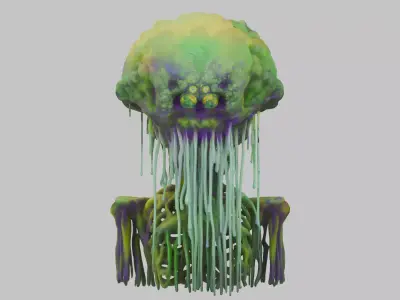 Ethereal Sentinel Statue Low-poly 3D model