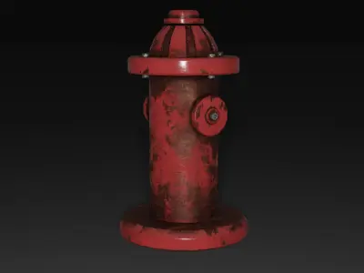 Fire Hydrant Low-poly 3D model