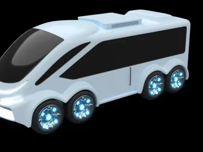 Futuristic snow coach 3D model
