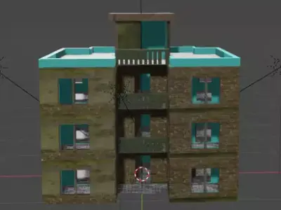 Gaming House Battle Royal Game 3D Model  3 floor 3D print model