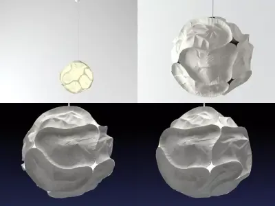 Cloud pendant light made of paper 3D model