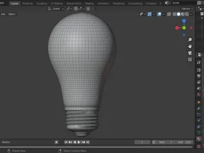 White Matte Light Bulb 1 Free 3D model