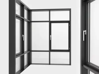 Panoramic glazing Stained glass 92 Low-poly 3D model