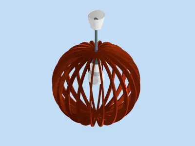 wood cnc cutting lampshade design 3D model