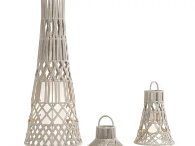 Outdoor Garden Wicker Floor Lamp Talenti 3D model