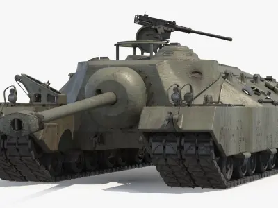  T28 WWII Tracked Tank Used Green Rigged 