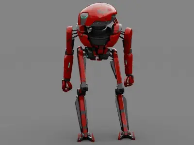 Alien Bot rigged - animated 3D model