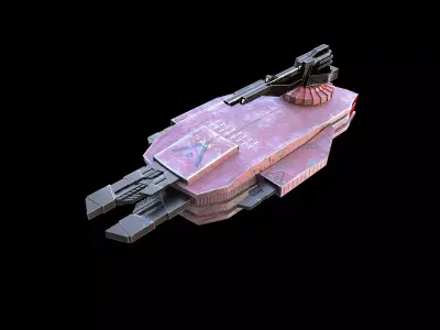 Fighter Space Scifi Spaceship  Low Poly PBR  Low-poly 3D model
