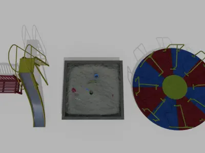 Playground pack Low-poly 3D model