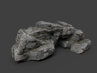 Cliff Rock 4-3 Low-poly 3D model
