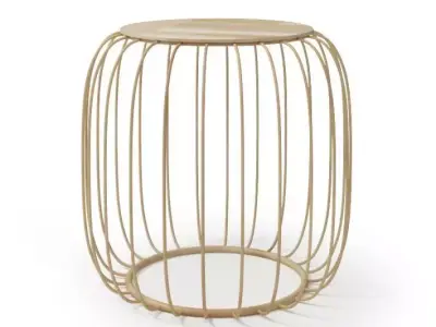 Decorative Wheat Colored Stand Or Table 3D model