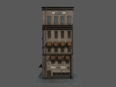 10-10 Old New york buildings Barbershop 1930 3D model