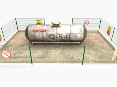 Oil Tank fuel tank Low-poly 3D model