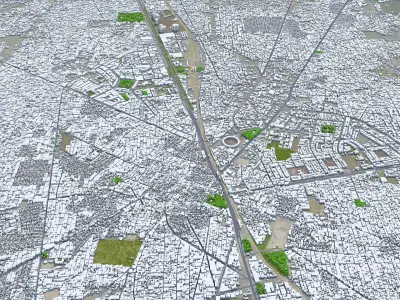 Gujranwala Pakistan 30km Low-poly 3D model