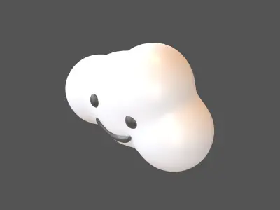 Cloud Character v1 001 Low-poly 3D model