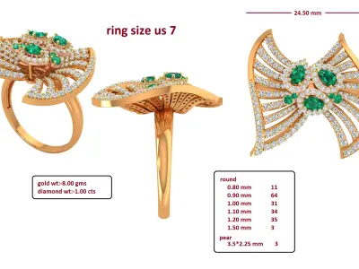 Diamond Ring for Women 3D print model 12