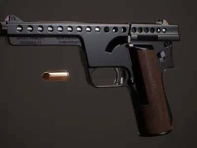 GyroJet Pistol Low-poly 3D model