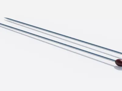 Knitting needle Low-poly 3D model