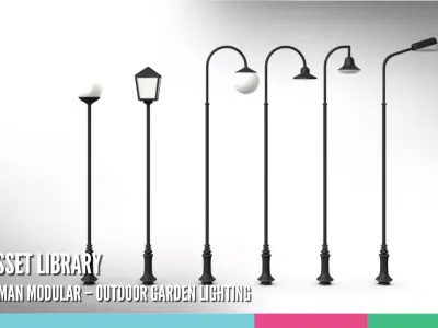 Lampu Taman Modular Outdoor Garden Lighting 3D model